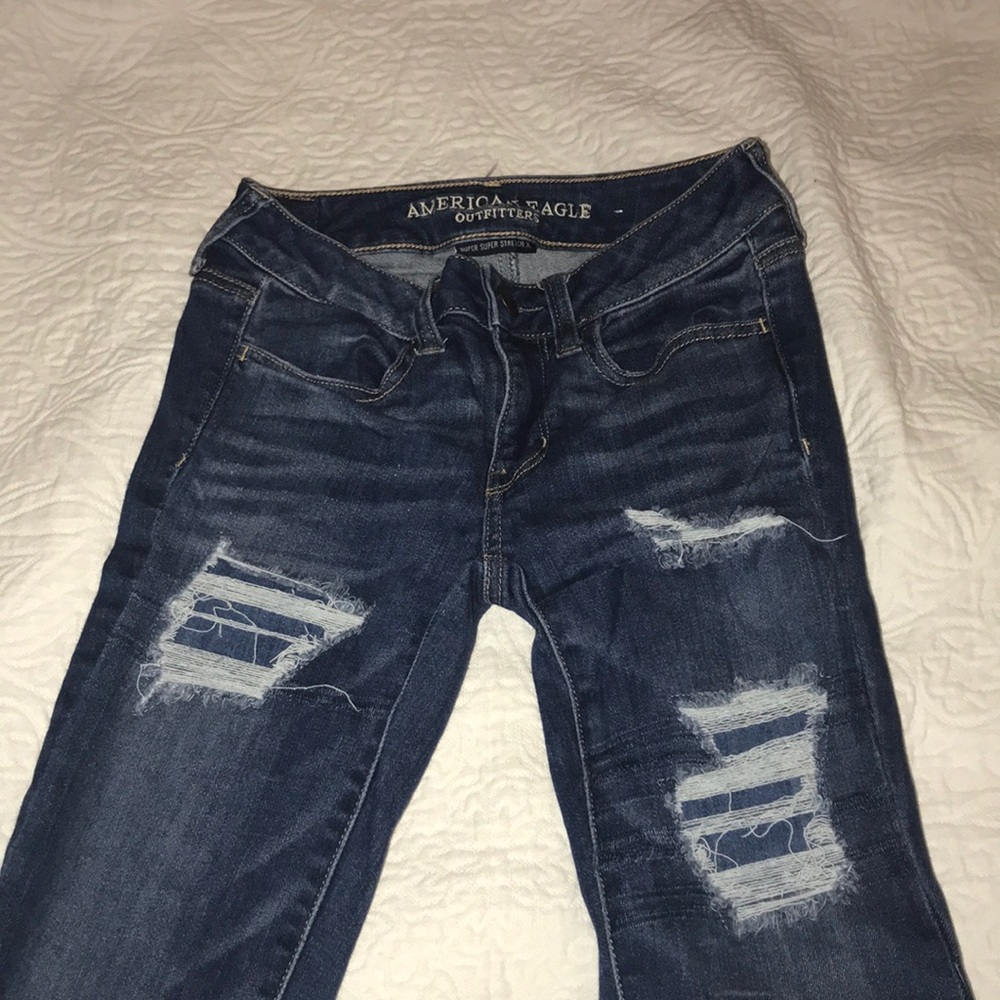 ae patched low rise jeans